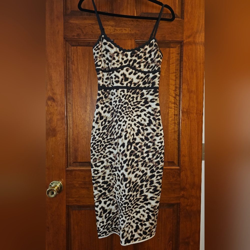 BCBGMaxAzria Animal Print Midi Dress